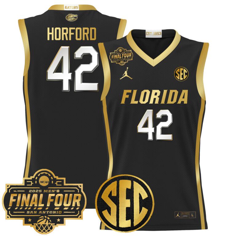 Men Florida Gators #42 Horford black 2025 Final Four Patch NCAA Jersey style 2
